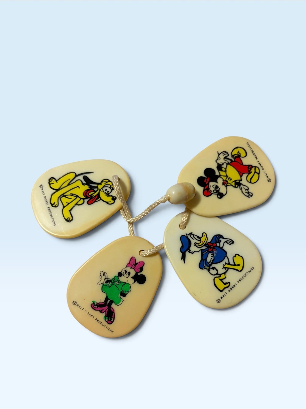 Disney Cream Vintage teething with Mickey, Minnie, Donald & Pluto